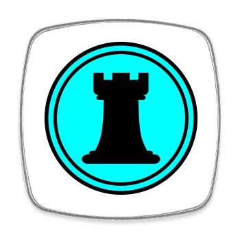 Chess piece tower - Square fridge magnet - white - Front