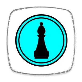 Symbole de pièce d’échecs - Magnet carré - blanc - Devant