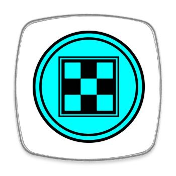Symbole d’échiquier - Magnet carré - blanc - Devant