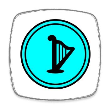 Symbole de la harpe - Magnet carré - blanc - Devant