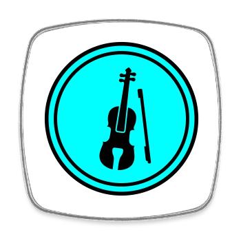 Violin icon icon - Square fridge magnet - white - Front