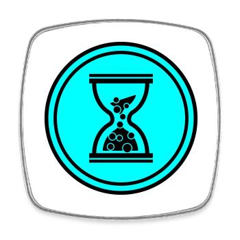 Sanduhr Symbol - Viereckiger Kühlschrankmagnet - Weiß - Vorne