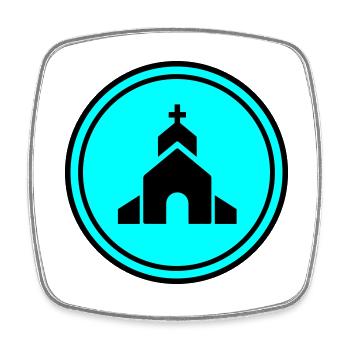 Kirche glaube - Viereckiger Kühlschrankmagnet - Weiß - Vorne