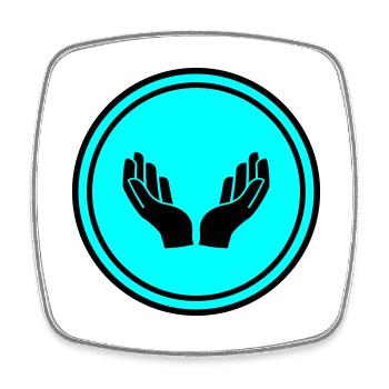 Hands icon icon - Square fridge magnet - white - Front
