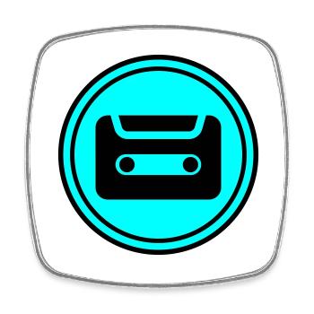 Kassette Symbol - Viereckiger Kühlschrankmagnet - Weiß - Vorne