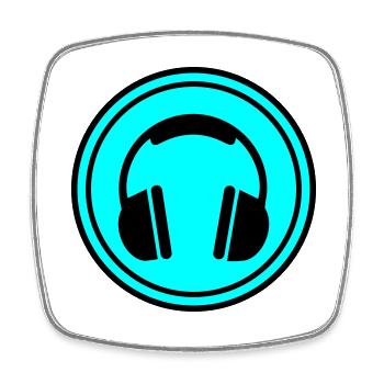 Headphone icon - Square fridge magnet - white - Front