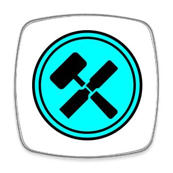 Werkzeug Symbol - Viereckiger Kühlschrankmagnet - Weiß - Vorne