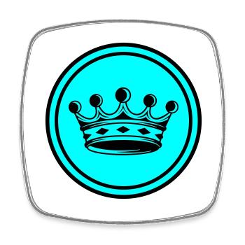Krone Silhouette icon - Viereckiger Kühlschrankmagnet - Weiß - Vorne