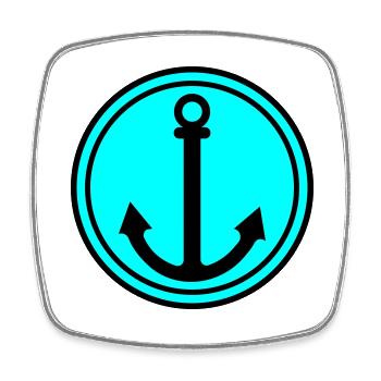Anker Symbol - Viereckiger Kühlschrankmagnet - Weiß - Vorne
