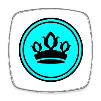 Crown Silhouette - Square fridge magnet - white - Front