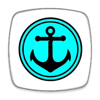 Anker Icon - Viereckiger Kühlschrankmagnet - Weiß - Vorne