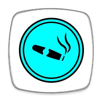 Symbole du cigare - Magnet carré - blanc - Devant