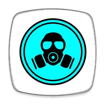 Gas mask symbol - Square fridge magnet - white - Front