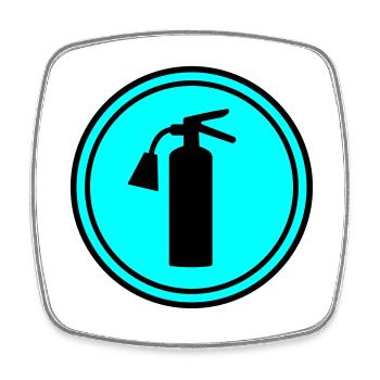 Symbole d’extincteur - Magnet carré - blanc - Devant