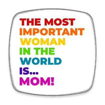 MOM - Square fridge magnet - white - Front
