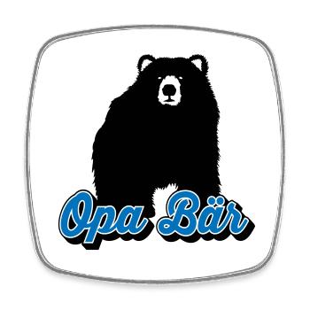 Opa Bär Bester Opi Großvater | Farben änderbar - Viereckiger Kühlschrankmagnet - Weiß - Vorne