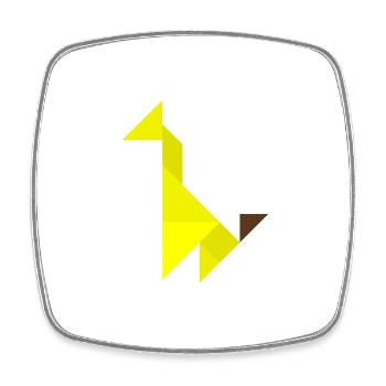 Giraffe - Tangram - Square fridge magnet - white - Front