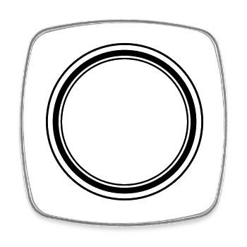 Conception de cercle - Magnet carré - blanc - Devant