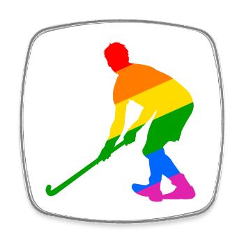 LGBTQ Feldhockeyspieler - Viereckiger Kühlschrankmagnet - Weiß - Vorne