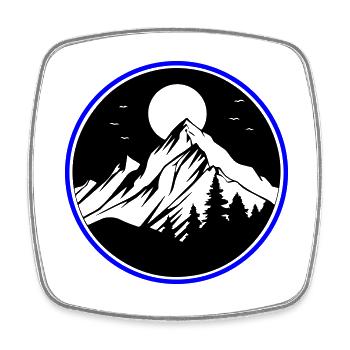 Montagnes Nature Montagnes Silhouette - Magnet carré - blanc - Devant