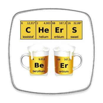 Bier Periodensystem Be Er - Viereckiger Kühlschrankmagnet - Weiß - Vorne