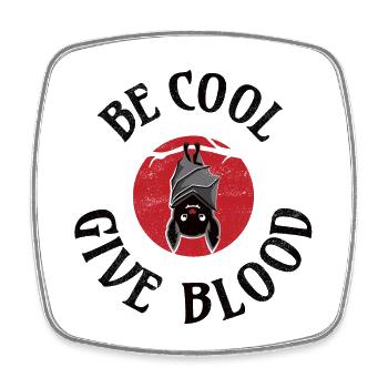 Sois cool, donne du sang! Chauve-souris - Magnet carré - blanc - Devant