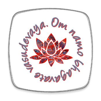 om namo bhagavate e 261 - Magnet carré - blanc - Devant