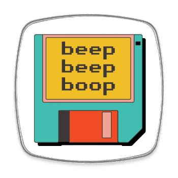 Floppy Disk (Retro) - Square fridge magnet - white - Front
