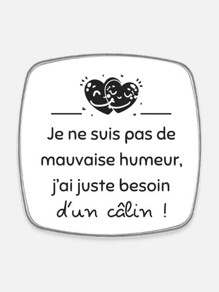 Juste besoin d'un câlin | Idée cadeau - Magnet carré - blanc