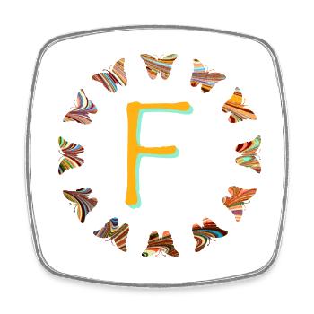 Papillons E 56 F - Magnet carré - blanc - Devant