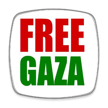 Free gaza - Square fridge magnet - white - Front
