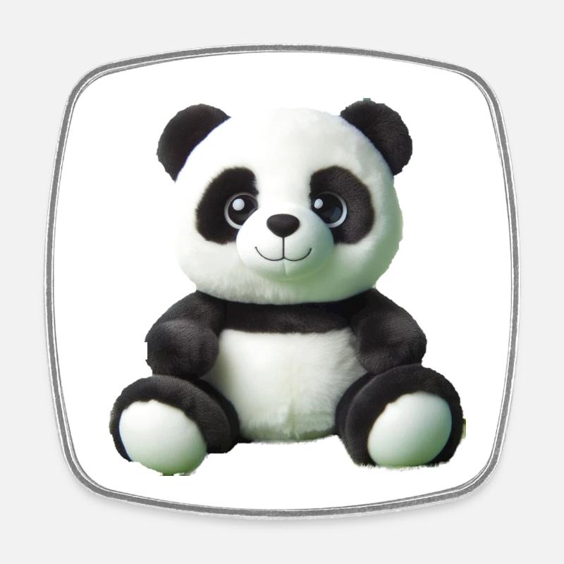 Panda - Magnet carré - blanc