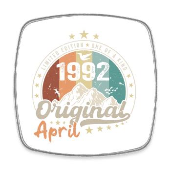1992 Avril 1992 Anniversaire Avril 1992 Avril - Magnet carré - blanc - Devant