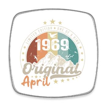 1969 Avril 1969 Anniversaire Avril 1969 Avril - Magnet carré - blanc - Devant