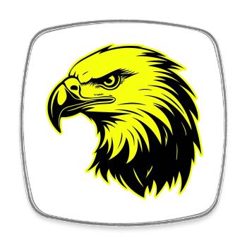 Adler Kopf Porträt Symbol - Viereckiger Kühlschrankmagnet - Weiß - Vorne