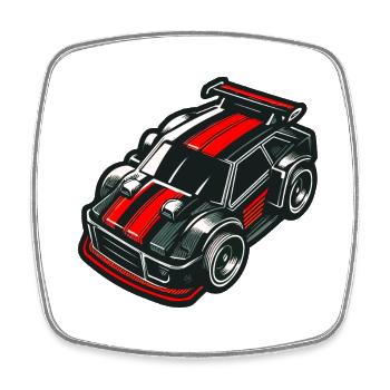 Red and Black Toy Car Model Car - Square fridge magnet - white - Front