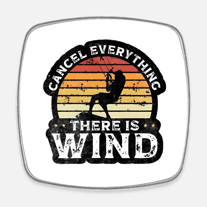 Kitesurfing - Square fridge magnet - white