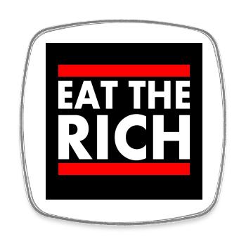 Eat the rich - Viereckiger Kühlschrankmagnet - Weiß - Vorne