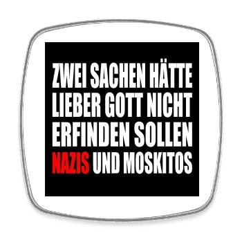 gegen nazis - Gegen Rechts - moskitos - Viereckiger Kühlschrankmagnet - Weiß - Vorne