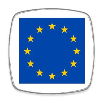 Drapeau de l’Europe - Magnet carré - blanc - Devant