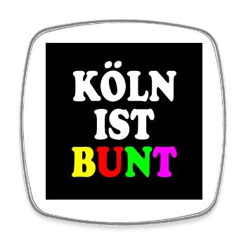 Köln ist bunt - Viereckiger Kühlschrankmagnet - Weiß - Vorne