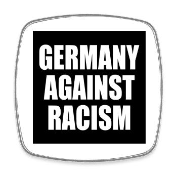 Germany against racism - Viereckiger Kühlschrankmagnet - Weiß - Vorne