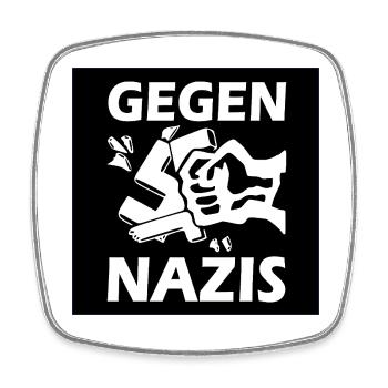 Gegen nazis - Viereckiger Kühlschrankmagnet - Weiß - Vorne