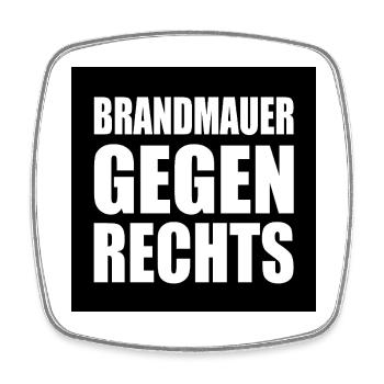 brandmauer gegen rechts - Viereckiger Kühlschrankmagnet - Weiß - Vorne
