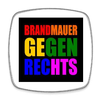 brandmauer gegen rechts - Viereckiger Kühlschrankmagnet - Weiß - Vorne