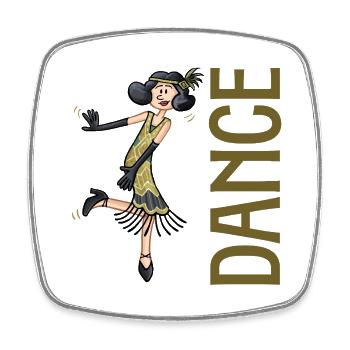 Vintage Dance Girl - 1920er Style - Viereckiger Kühlschrankmagnet - Weiß - Vorne