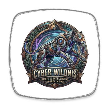 Cyber-Wildnis Panther - Viereckiger Kühlschrankmagnet - Weiß - Vorne