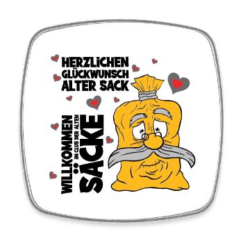 Herzlichen Glückwunsch alter Sack,cooler Spruch - Viereckiger Kühlschrankmagnet - Weiß - Vorne