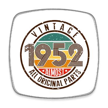 Vintage 1952 almost all original part - Square fridge magnet - white - Front