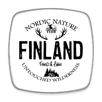 Nordic Nature - Finland - Viereckiger Kühlschrankmagnet - Weiß - Vorne